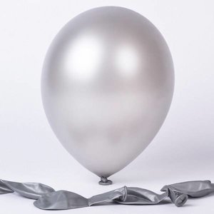 Metallic ballonnen 1e klas zilverkleurig 20 stuks