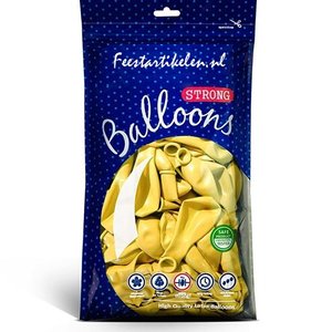 Metallic ballonnen 1e klas geel 100 stuks