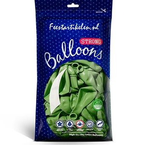 Metallic ballonnen 1e klas lichtgroen 100 stuks Op is Op