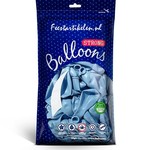 Metallic ballonnen 1e klas lichtblauw 100 stuks Op is Op
