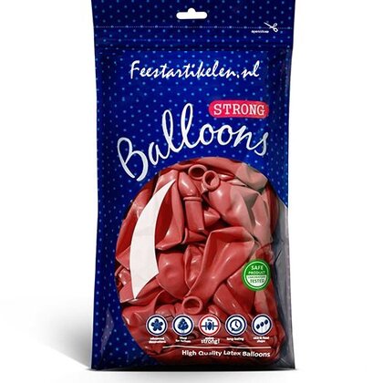 Metallic ballonnen 1e klas rood 100 stuks