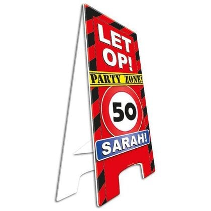 Pas op bord party zone Sarah