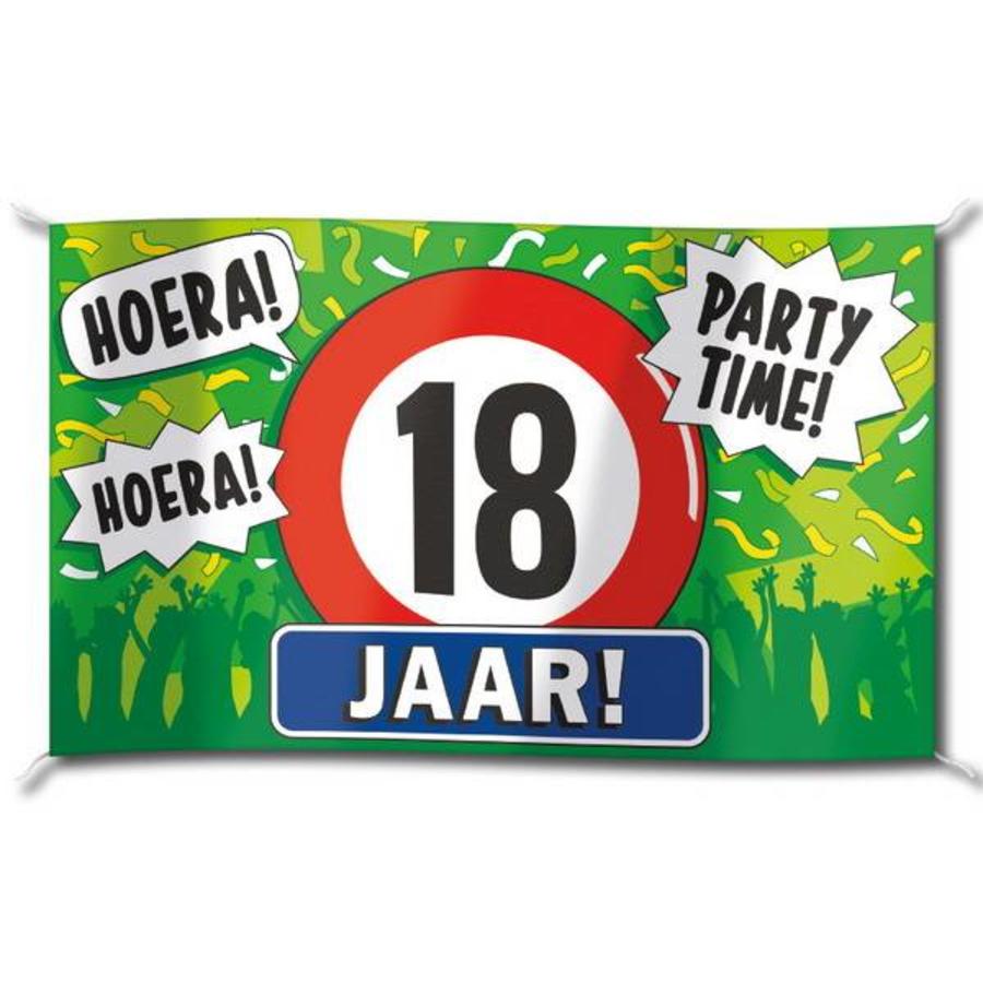 Souvenir Geleend Bezighouden Vlag 18 jaar groot - Verjaardag versiering - Alles voor 18 jaar -  Feestartikelen.nl