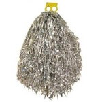 Cheerleader pompon zilverkleurig per stuk Op is Op