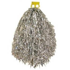 Cheerleader pompon zilverkleurig per stuk Op is Op
