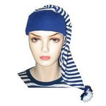 Slaapmuts blauw-wit Op is Op