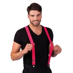 Feest bretels fluor roze Op is Op