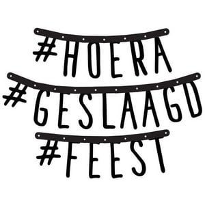 Letterslinger Hoera Geslaagd Feest Op is Op