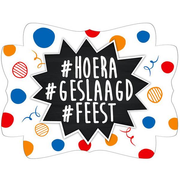 Deurbord Hoera Geslaagd Feest huismerk kopen in de aanbieding