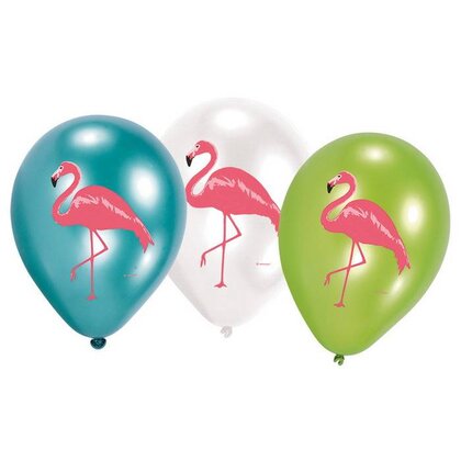 Ballonnen flamingo stijlvol 6 stuks
