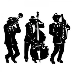 Decoraties Jaren 20 Jazz Trio Op is Op