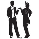Decoratie Charleston Silhouetten Op is Op