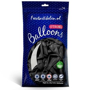 Metallic ballonnen 1e klas zwart 100 stuks