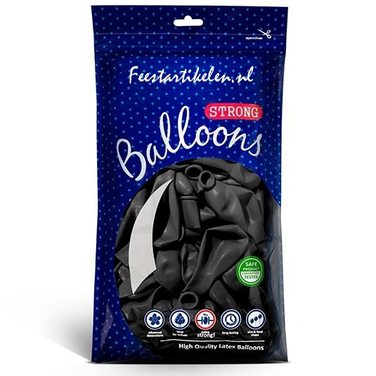 Metallic Ballonnen Zwart 100 Stuks huismerk kopen in de aanbieding