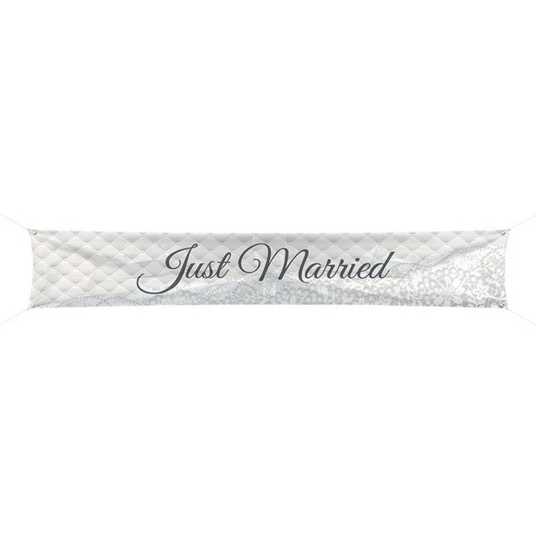 Spandoek Just Married Groot huismerk kopen in de aanbieding