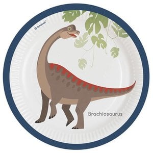 Bordjes Happy Dinosaurus groot 8 stuks