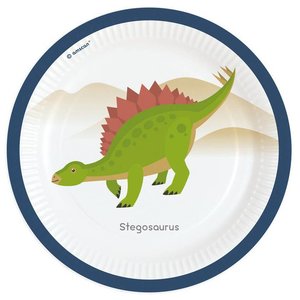 Bordjes Happy Dinosaurus groot 8 stuks