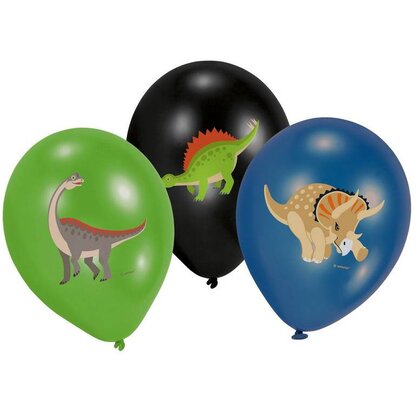 Ballonnen Happy Dinosaurus fullcolor 6 stuks