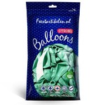 Metallic ballonnen 1e klas mintgroen 100 stuks Op is Op