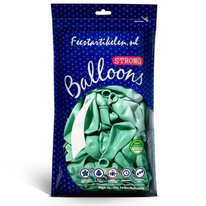 Metallic ballonnen 1e klas mintgroen 100 stuks