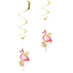 Hangdecoratie Flamingo goud roze
