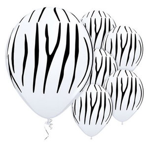 Ballonnen zebra 6 stuks Op is Op