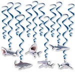 Hangdecoratie Whirls haaien 12 delig