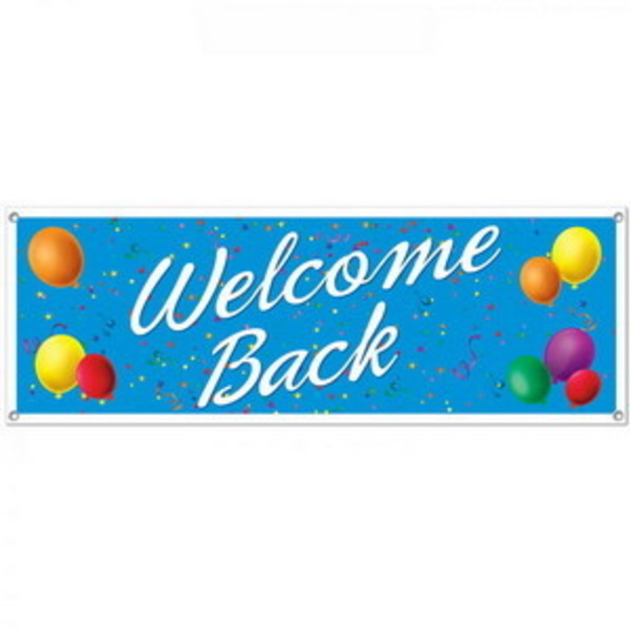 Nieuw Spandoek welcome back - Welkom thuis versiering - Feestartikelen KO-82