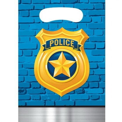 Feestzakjes Politiebadge 8 stuks