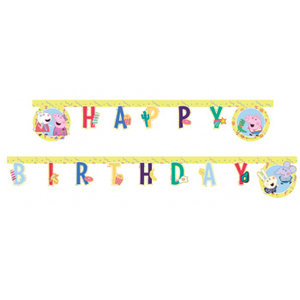 Letterslinger Peppa Pig en vriendjes Happy Birthday