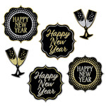 Decoraties Happy New Year stijlvol 6 stuks Op is Op