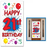 Deurposter 21 jaar gekleurd Op is Op