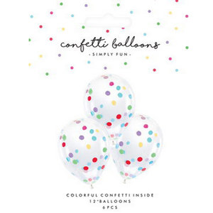 Confetti ballonnen met gekleurde confetti
