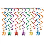 Hangdecoratie Whirls 70 jaar 12 stuks