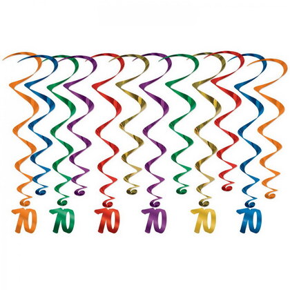 Hangdecoratie Whirls 70 jaar 12 stuks