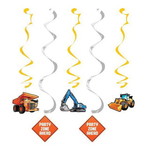 Hangdecoraties bouwauto en signs 5 stuks