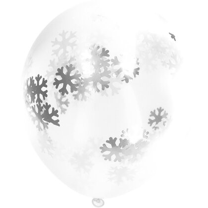 Ballonnen met grote confetti sneeuwvlokken