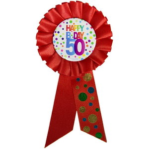 Rozet Happy B Day 50 jaar dots
