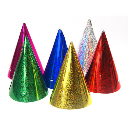 Hoedjes metallic glitter 24 stuks