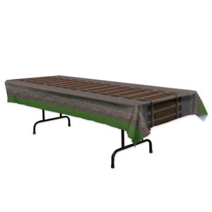 Tafelkleed met treinspoor Op is Op