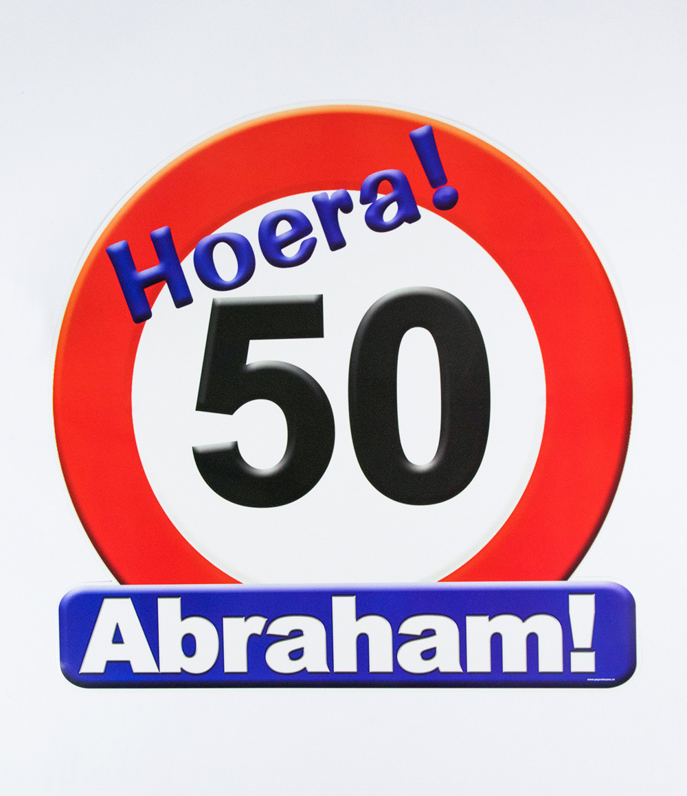 doos Pool Waarschuwing Schild 50 abraham - Alle opvallende Abraham versiering voor een feest -  Feestartikelen.nl