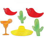 Decoratie Mexicaans folie 6 stuks Op is Op
