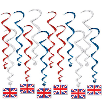 Hangdecoraties Engeland UK Whirls 12 stuks