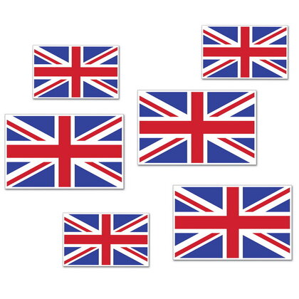 Decoraties Engelse vlaggen 6 stuks