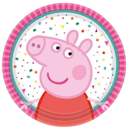 Gebakbordjes Peppa Pig rainbow