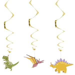 Hangdecoraties Dino party 3 stuks