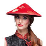 Chinese hoed Chang rood met Chinese tekens