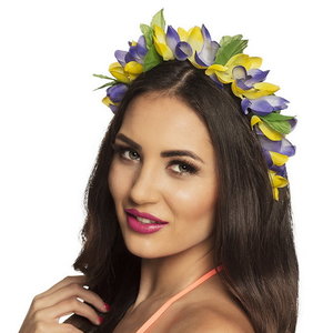 Diadeem met tropische bloemen 3 stuks