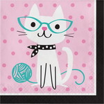 Servetten Party Cat  roze 16 stuks Op is Op