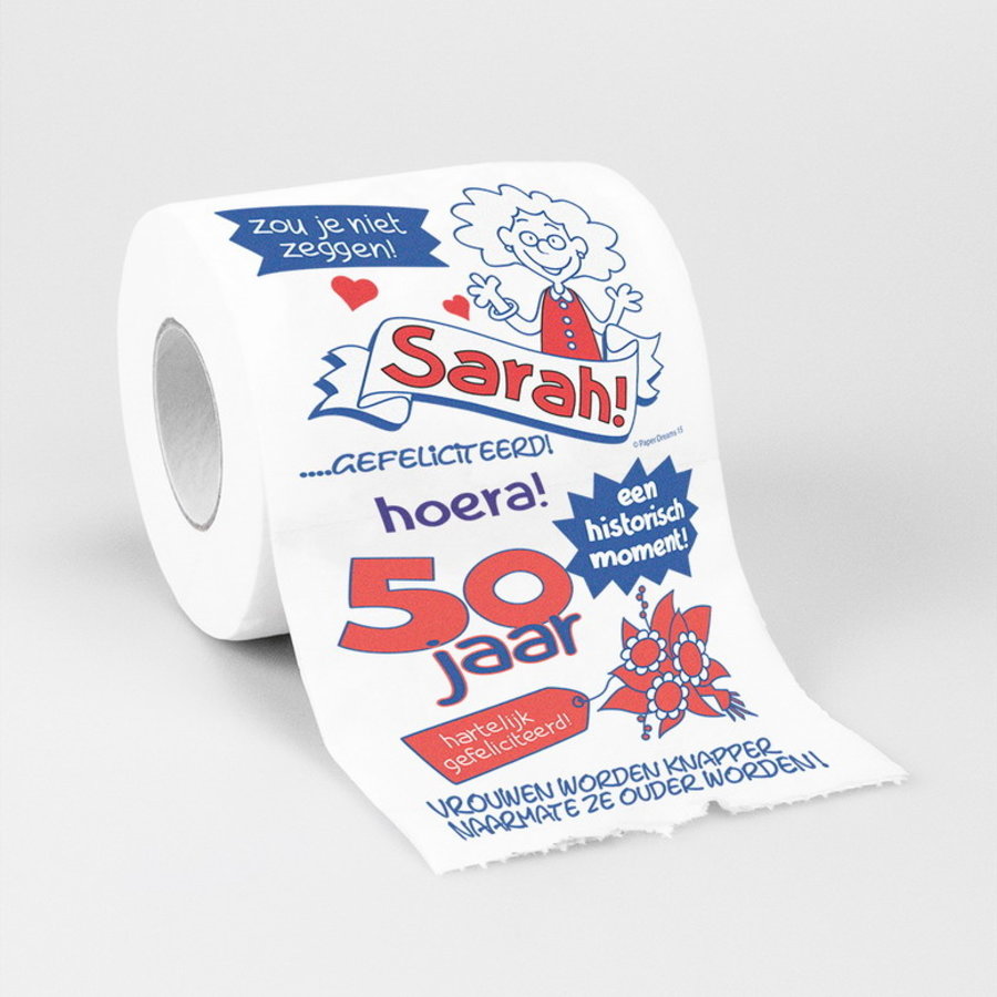 Ongebruikt Toiletpapier 50 jaar sarah - Alle grappige Sarah cadeau's voor LY-44